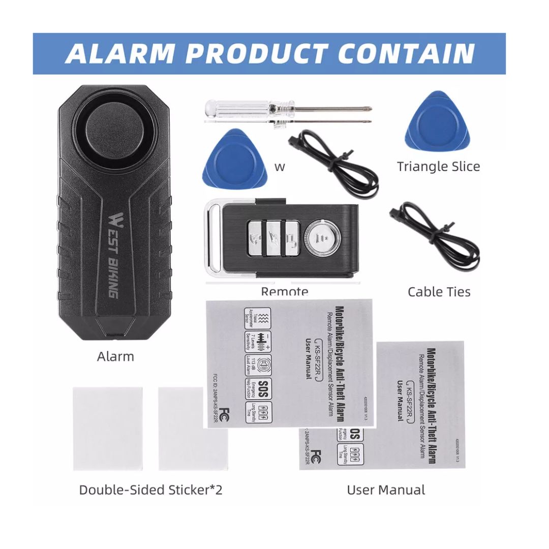 WEST BIKING Wireless Remote Anti Theft