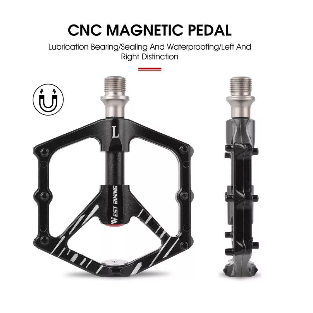 WEST BIKING Magnetic Bicycle Pedals 3 Bearings CNC