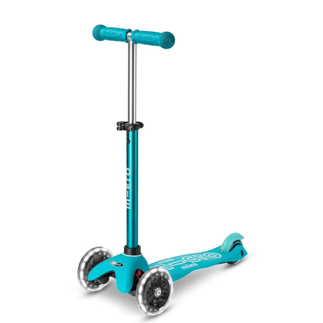 Micro Kick Scooter Aqua Mini Micro Deluxe LED 3 Wheel Scooter