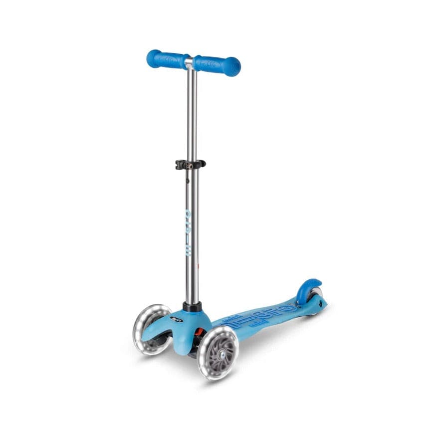 Micro Kick Scooter Arctic Blue Mini Deluxe Glow LED 3 Wheel Scooter