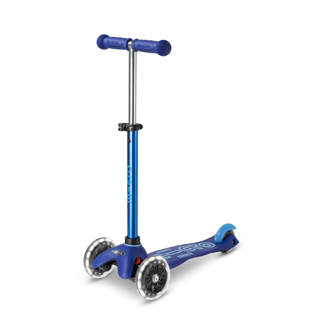 Micro Kick Scooter Blue Mini Micro Deluxe LED 3 Wheel Scooter