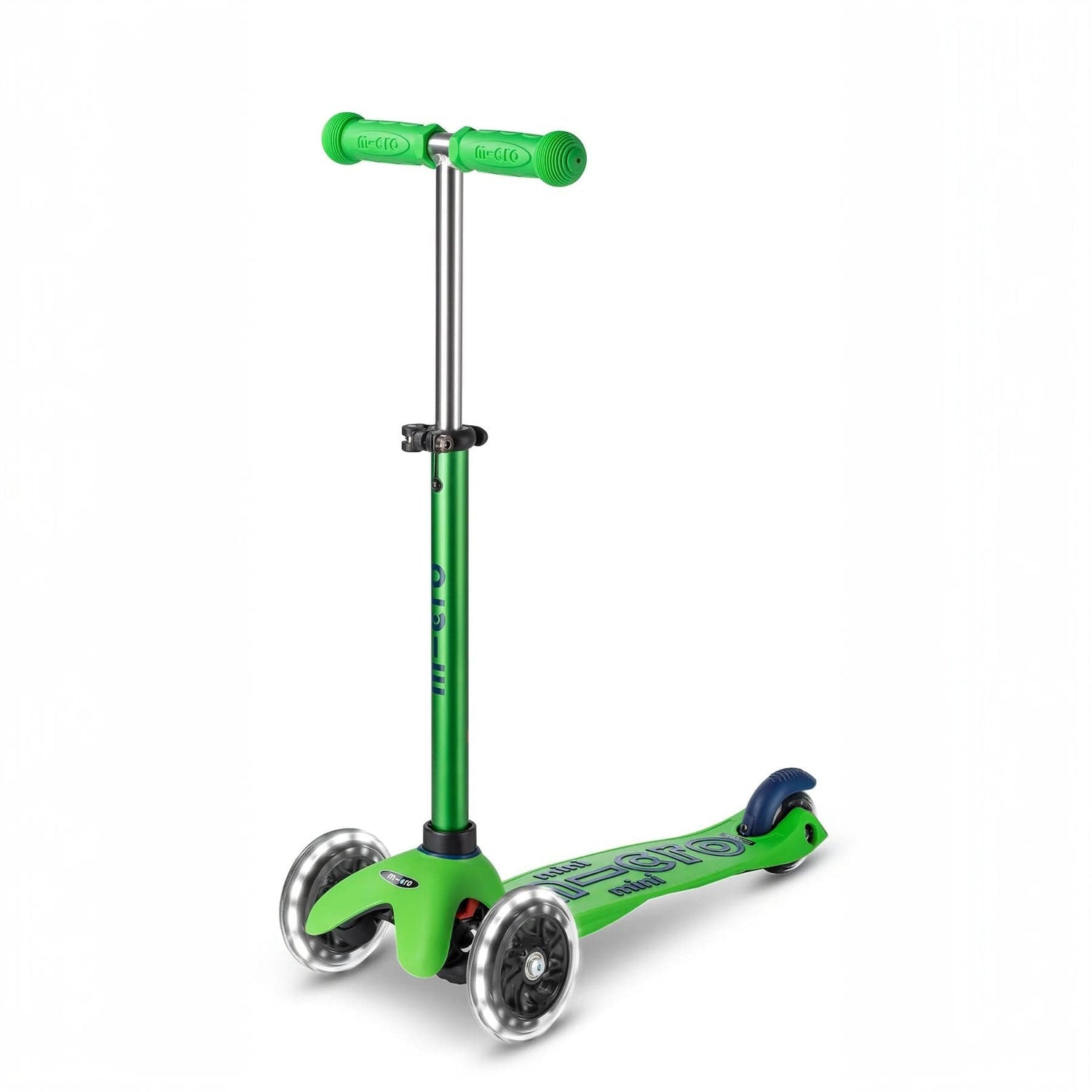 Micro Kick Scooter Green/Blue Mini Micro Deluxe LED 3 Wheel Scooter